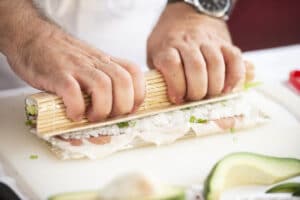 Prosciutto di San Daniele and avocado rolls