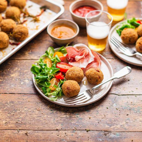 Ricetta delle polpette di ceci con Prosciutto di San Daniele