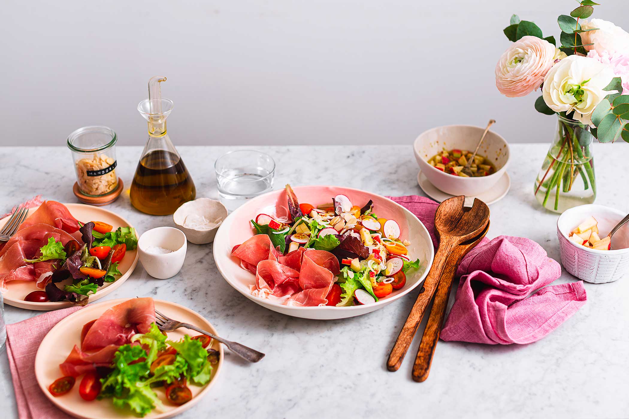 Insalatina fresca con Prosciutto di San Daniele