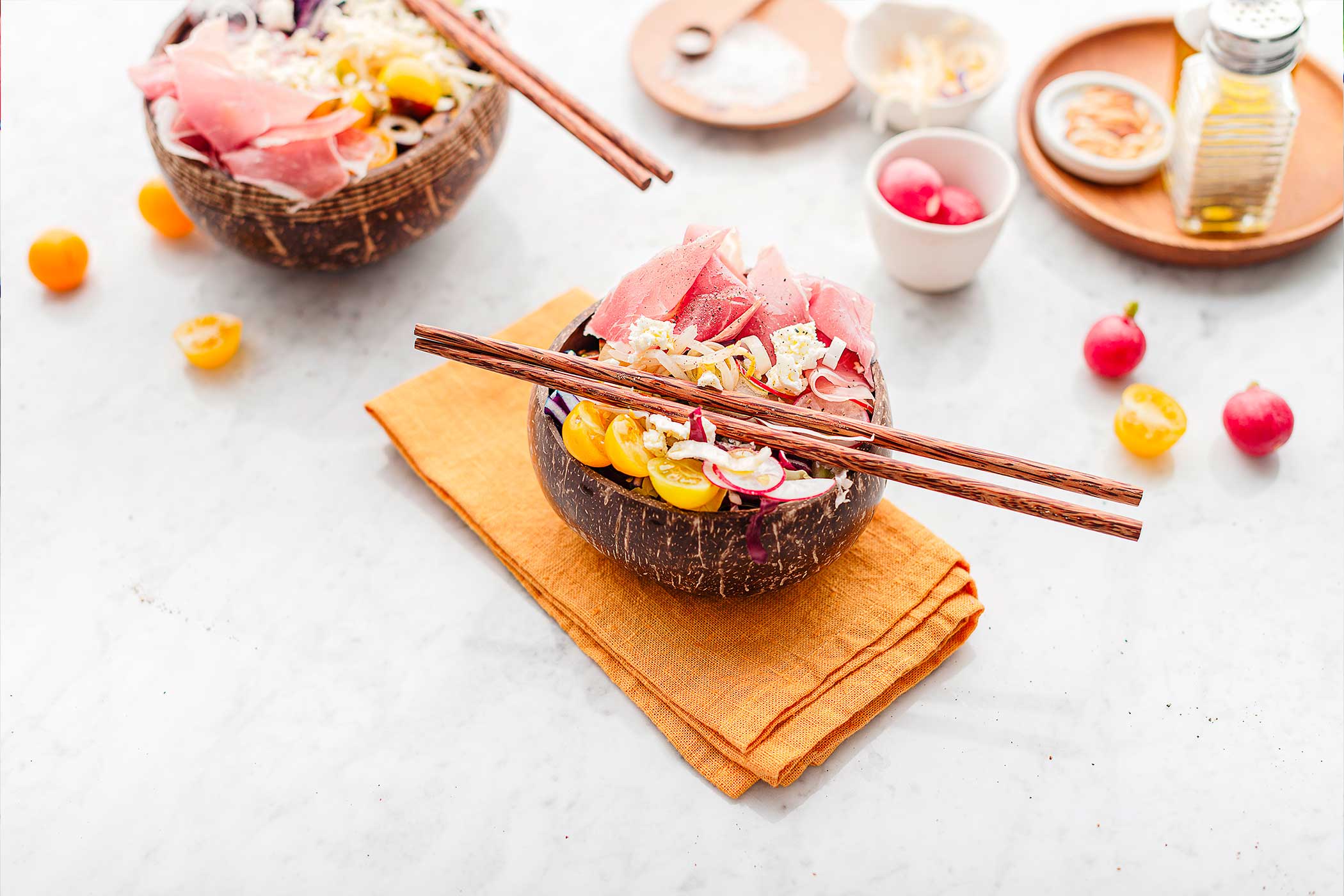 bowl di riso e Prosciutto di San Daniele
