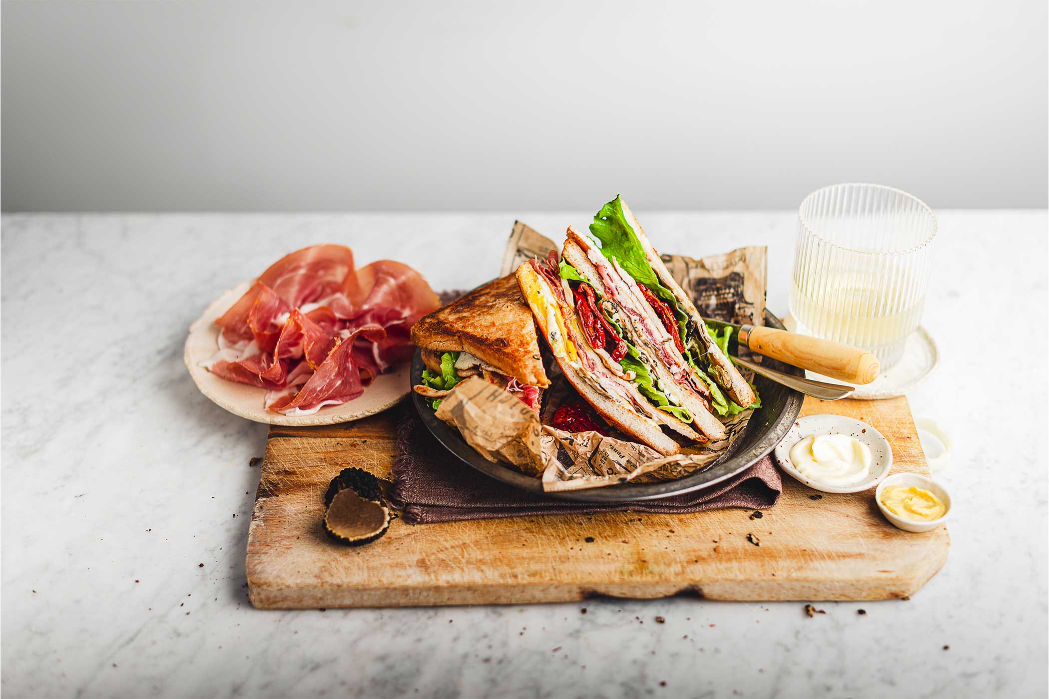 Ricetta club sandwich tartufo e Prosciutto di San Daniele