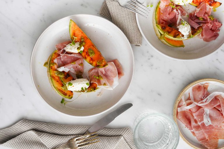 Melone grigliato con Prosciutto di San Daniele, robiola e pesto - San ...