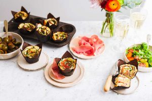 Rose di sfoglia con Prosciutto di San Daniele e zucchine