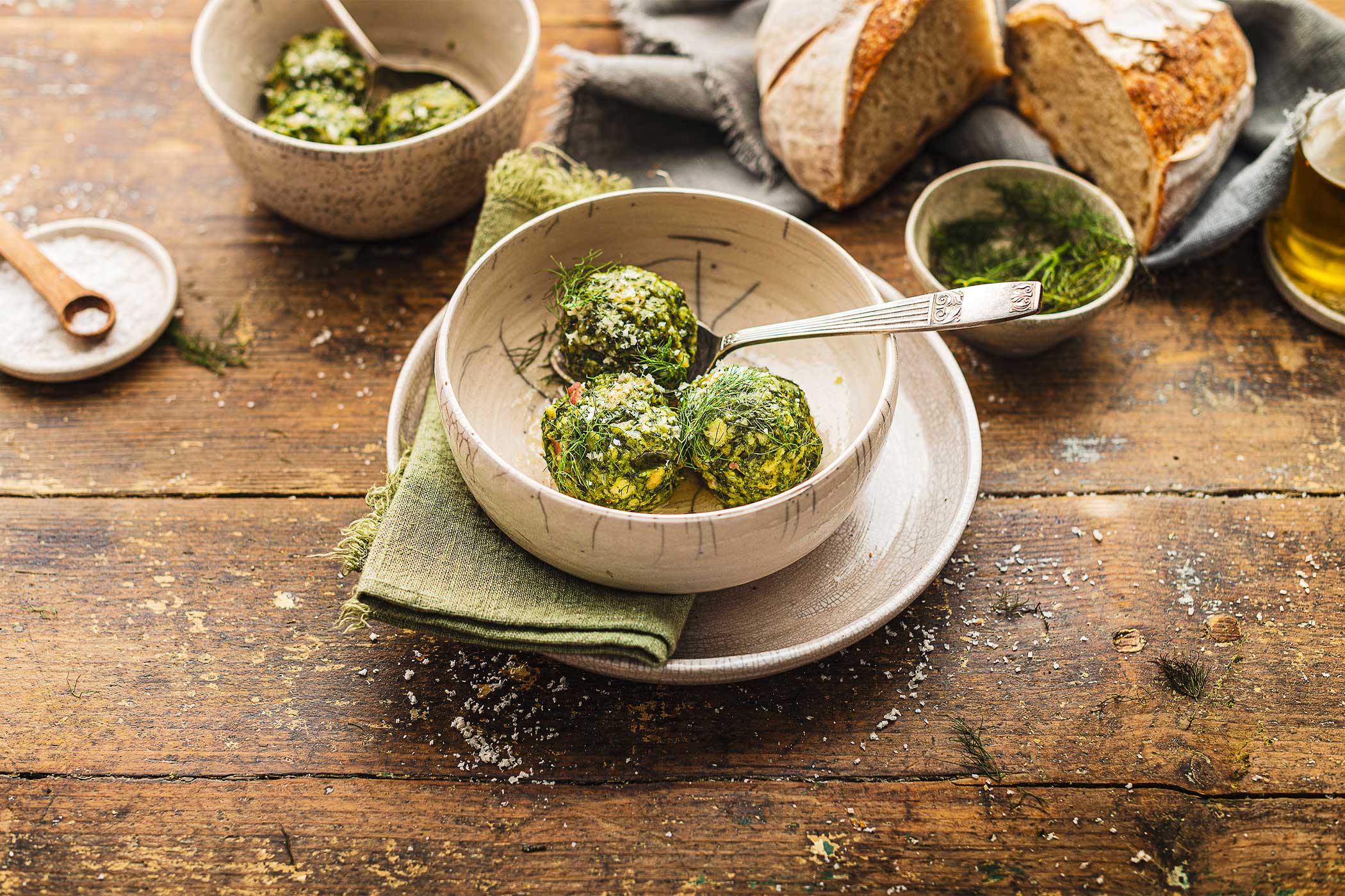 SPINACH AND PROSCIUTTO BREAD DUMPLINGS
