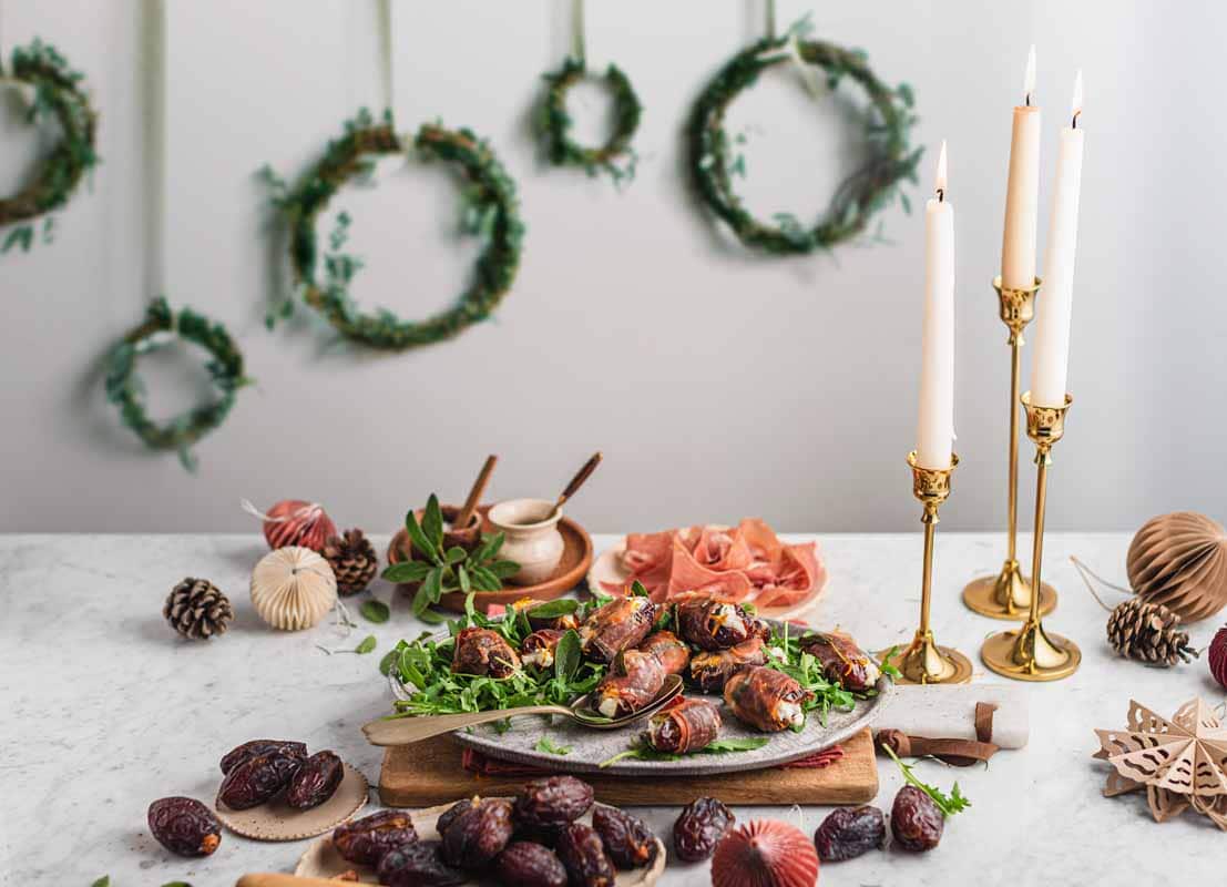 Ricetta di capodanno: datteri con formaggio caprino e Prosciutto di San Daniele