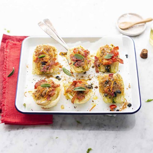 Finocchi gratinati con Prosciutto di San Daniele