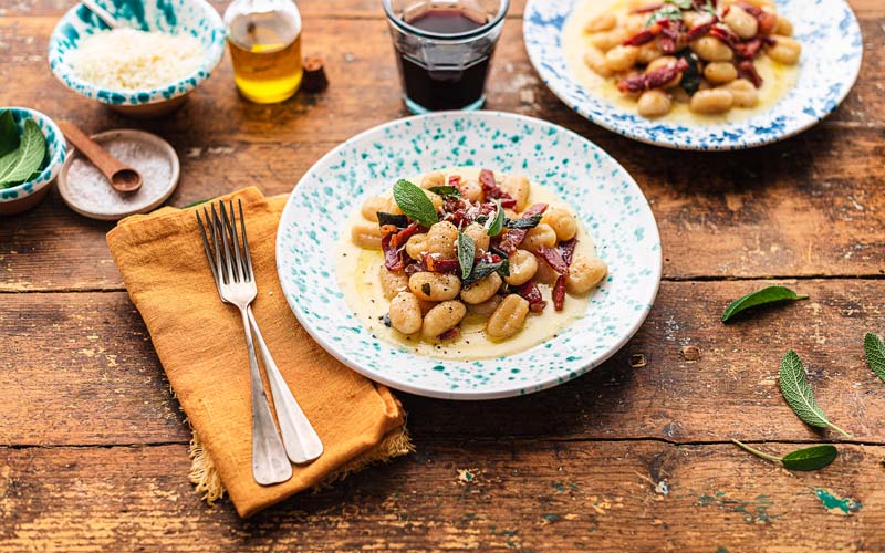 Ricetta degli Gnocchi Prosciutto di San Daniele e fonduta di formaggio