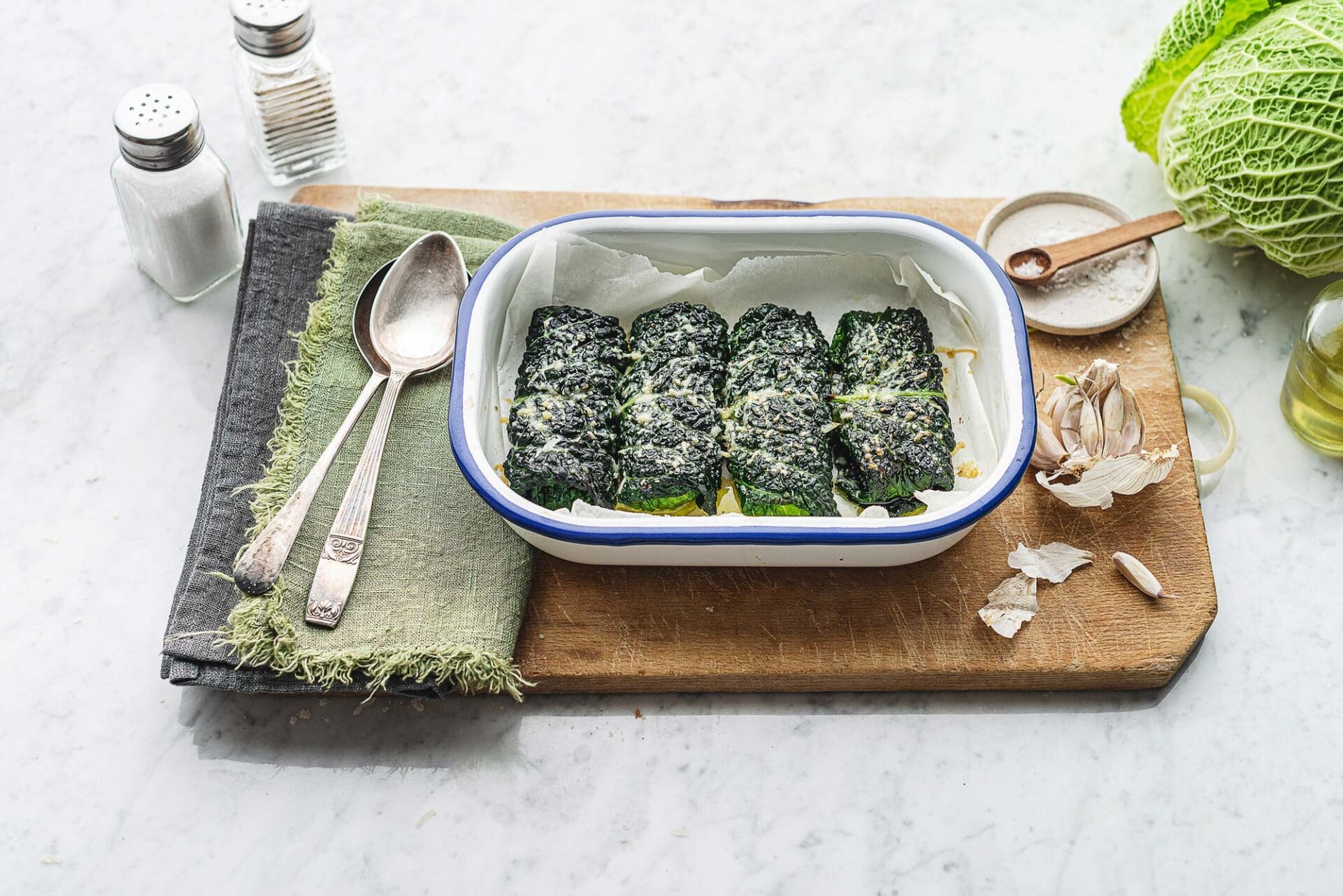 Involtini di verza con Prosciutto di San Daniele