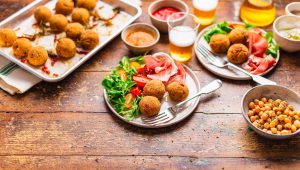 Ricetta delle polpette di ceci con Prosciutto di San Daniele