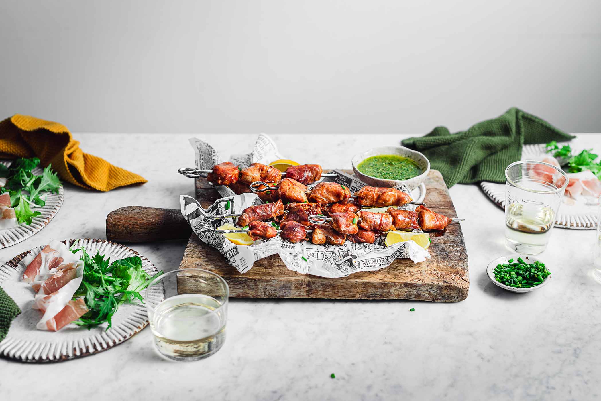 Spiedini di pollo alla paprika e Prosciutto di San Daniele