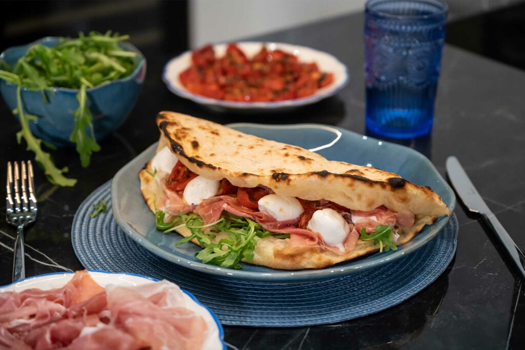 Pizzette baciate con Prosciutto di San Daniele