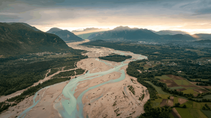 veduta del tagliamento nella zona di San Daniele del Friuli