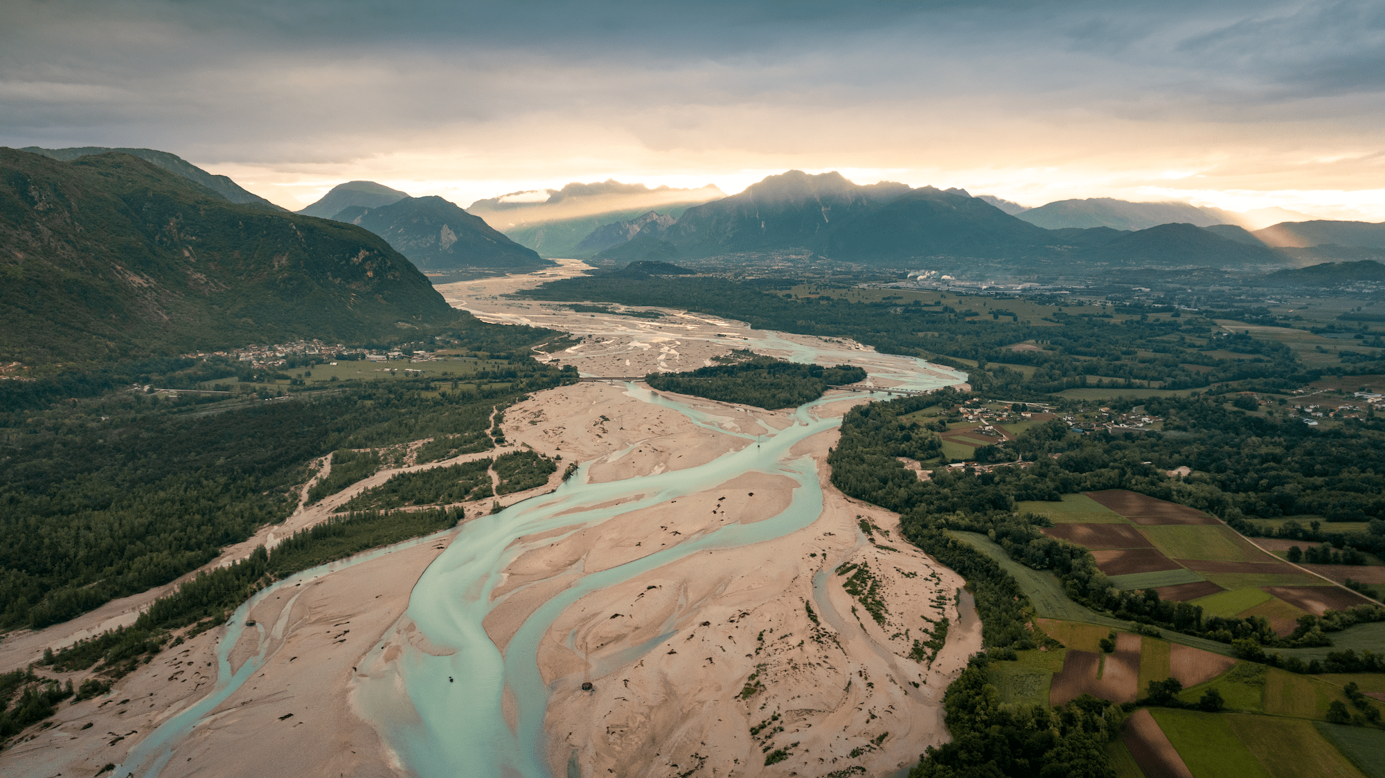 veduta del tagliamento nella zona di San Daniele del Friuli 
